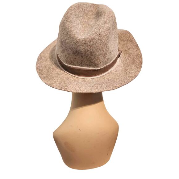New Hatattack Hat for India Hicks 100% Wool Soft Brown w/Grosgrain Ribbon Trim